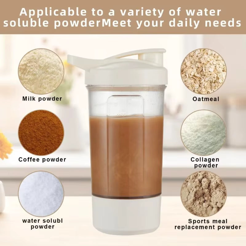 Taza eléctrica con agitación automática, botella agitadora para batidos en polvo proteico, taza agitadora con carga USB con escala, taza de agua de 15 Oz, sin BPA