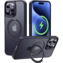 Funda magnética para teléfono móvil con soporte de anillo para iPhone 17 Pro Max Air 16 16E 15 14 funda Plus 13 11 12 fundas para móvil con soporte
