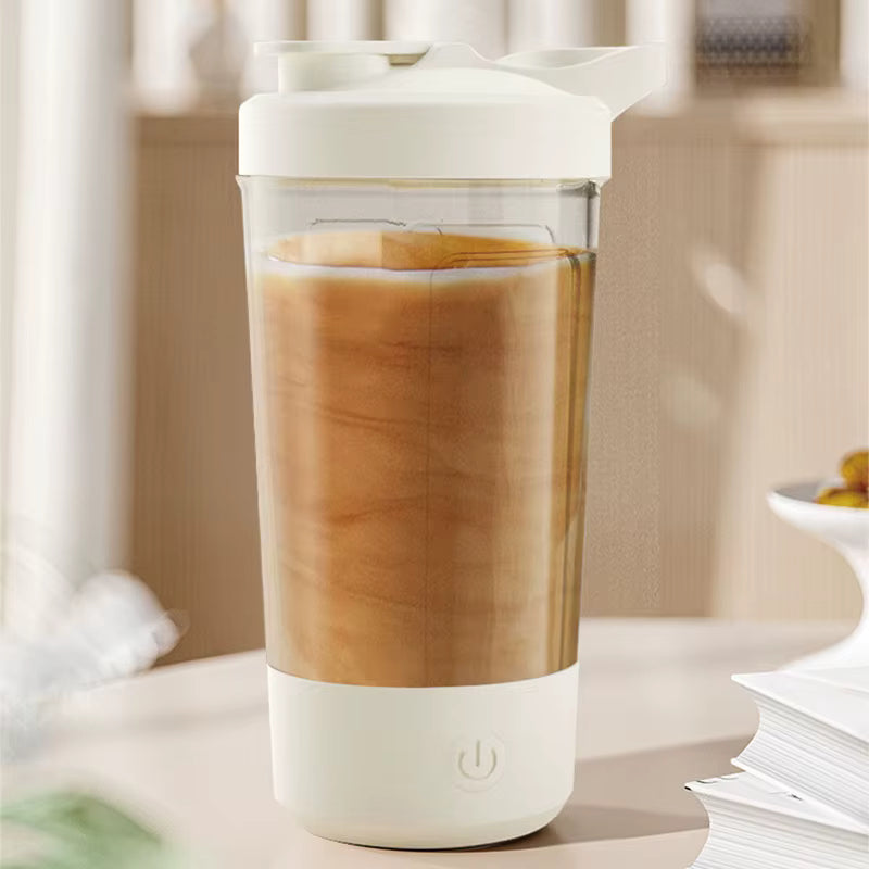 Taza eléctrica con agitación automática, botella agitadora para batidos en polvo proteico, taza agitadora con carga USB con escala, taza de agua de 15 Oz, sin BPA